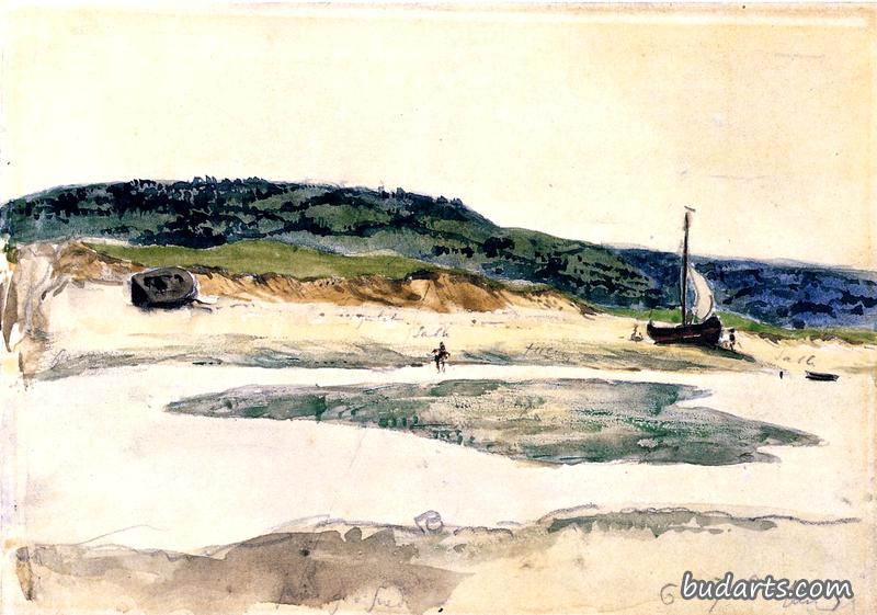 船搁浅在河岸上
