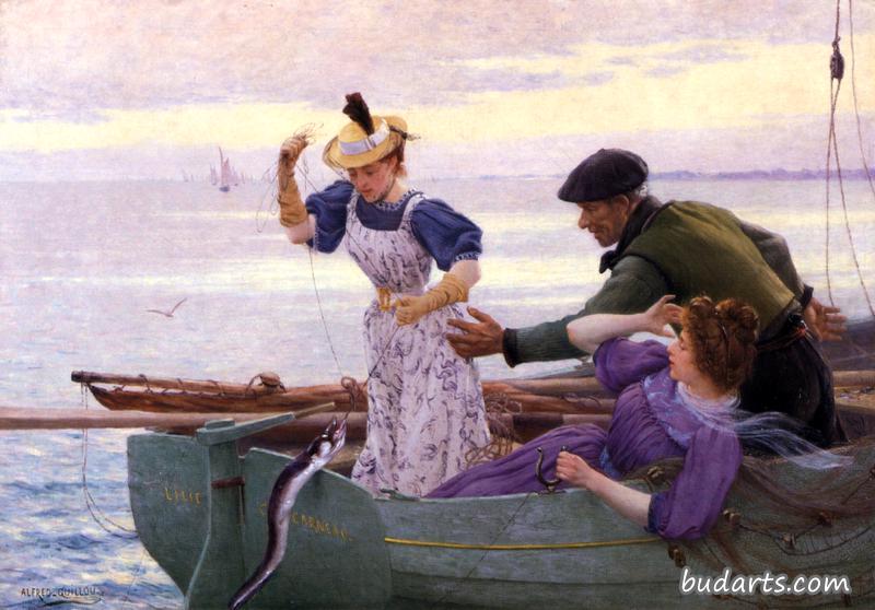 她的第一次抓到