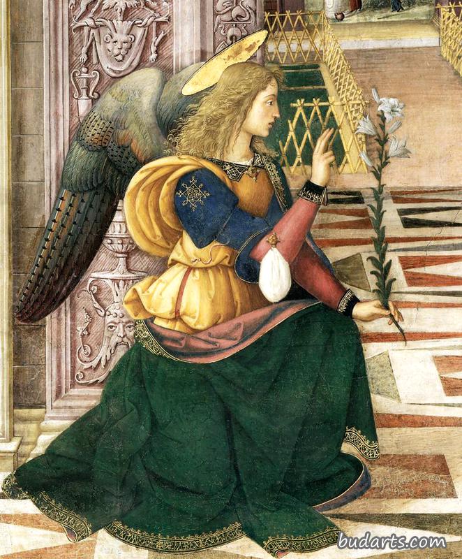 Detail of The Annunciation by Pinturicchio