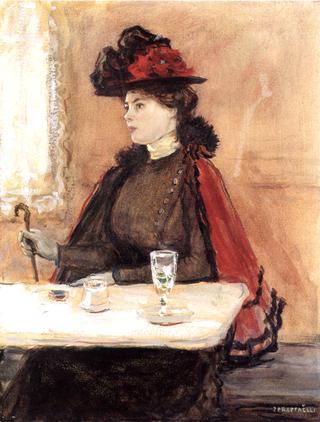 Young Woman in a Cafe