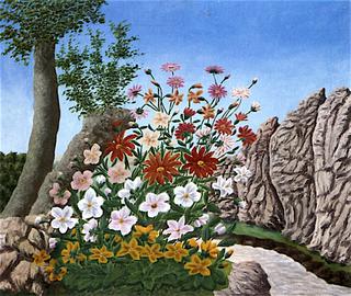 Landscape with Cliff and Flowering Field