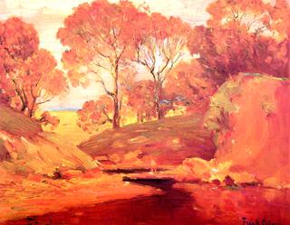 Trees. Pond, and Man