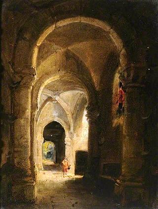 Interior of a Cloister with Figures