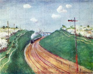 Spring Landscape with train