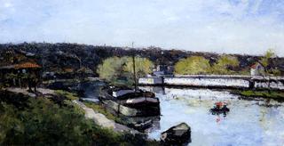 Barge on the Seine at Bas-Meudon
