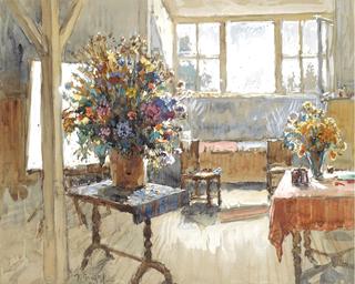 Interior with a Bouquet of Summer Flowers