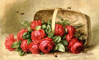 Still Life, Roses with Bumble Bees