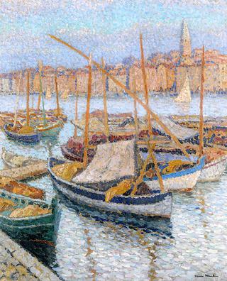 Port of Marsailles with Bell Tower