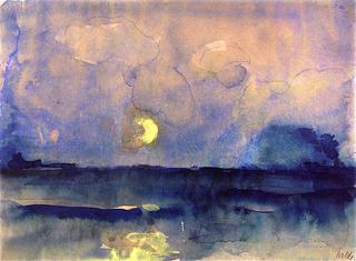Crescent Moon above the Sea