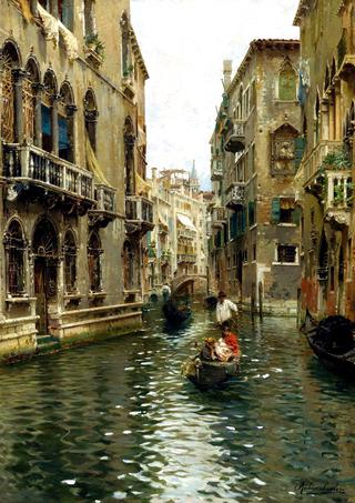 A Family Outing on a Venetian Canal
