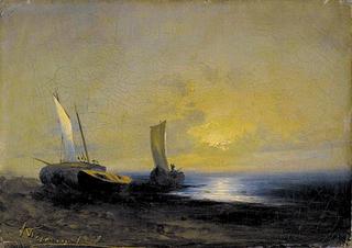 Seascape with Sailboats