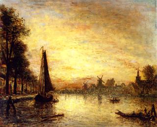Boats at the Quay, Holland