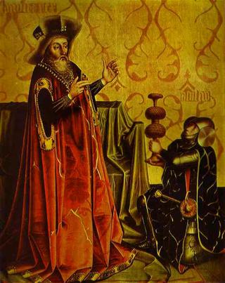 Abishai Kneeling before David (from the Heilspiegel Altar)