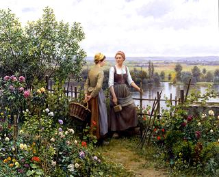 Maria and Madeleine on the Terrace