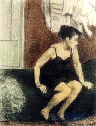 Girl in Black Slip