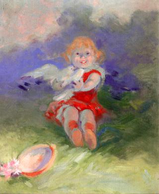 Little Girl with Bird