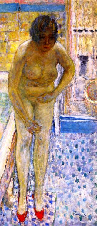 Nude with Red Slippers
