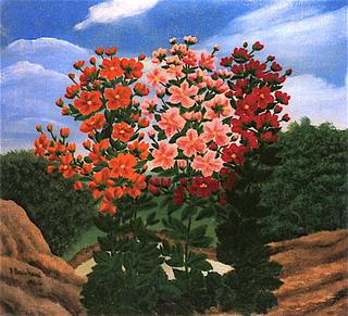 Bank of Flowers in a Landscape