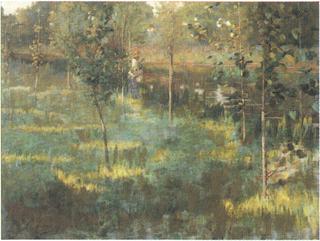Fishing by the Grez at Loing