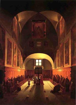 The Interior of the Capuchin Chapel In the Piazza Barberini (after Francois Marius Granet)