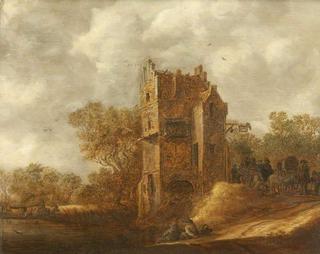 Landscape with Travellers outside an Inn