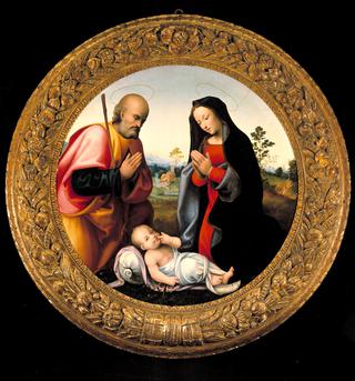 The Holy Family with the Adoration of the Child