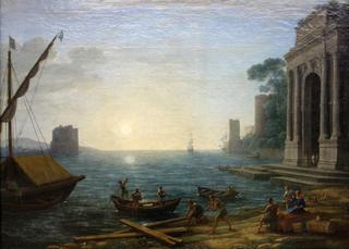 A Seaport at Sunrise