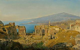 The Ruins of the Greek Theater in Taormina, Sicily