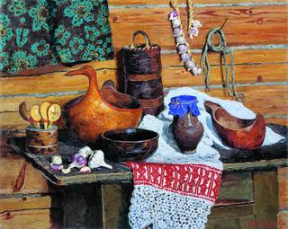 Still Life with Bratina and Garlic