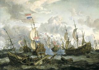 1666年6月1日至4日四天战斗中的“王储”号和其他船只