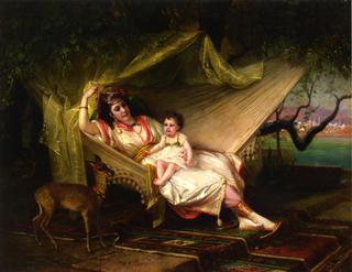 Clementine Stora and her Daughter Lucie in an Interior, Constantinople