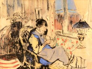 Nel Wouters in front of a Window