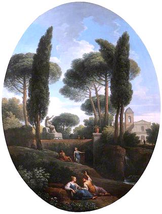 A Classical Landscape with Two Reclining Women Conversing