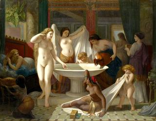 Jeunes femmes au bain