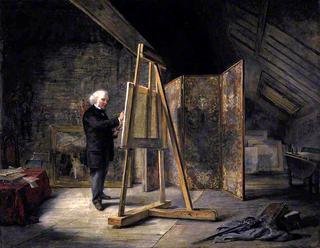 乔治·哈维爵士，艺术家，在他的工作室里