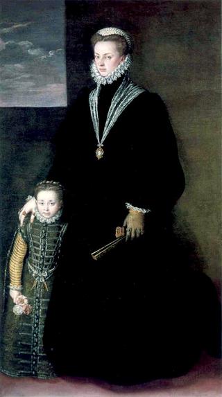 Portrait of Johanna of Austria with a Young Girl