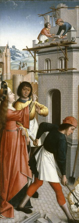Saint Barbara Directing the Construction of a Third Window in Her Tower