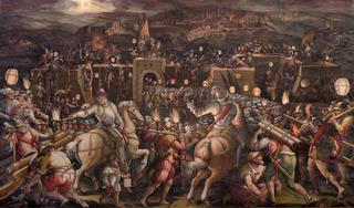 The storming of the fortress near Porta Camollia in Siena