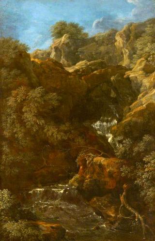 A Waterfall amongst Rocks (Tivoli?)