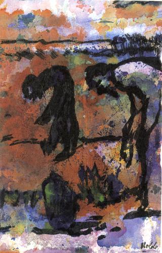 Figures Bending Over
