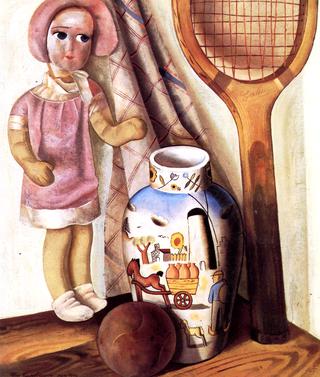 Still Life with Doll and Tennis Racket