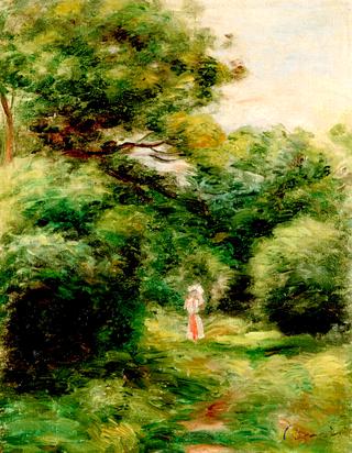 Lane in the Woods, Woman with a Child in Her Arms