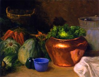 Copper Bowl and Vegetables