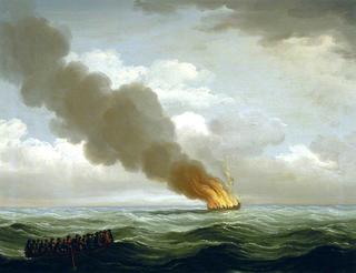 1727年6月25日，“卢克斯伯勒”号战舰几乎烧成了水