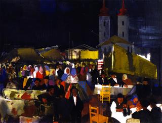 Figures in a Village Market