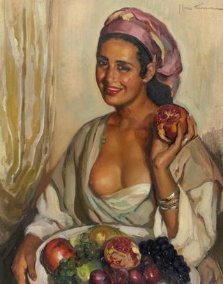 Moroccan Woman with a Fruit Bowl