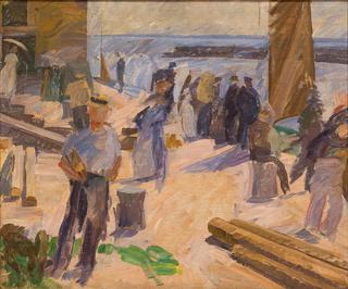 Postbåden kommer. Christiansø (The Mail Boat Arriving at Christiansø)