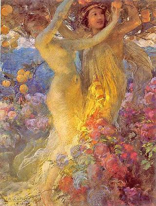 Maidens dancing among the Flowers and Fruit
