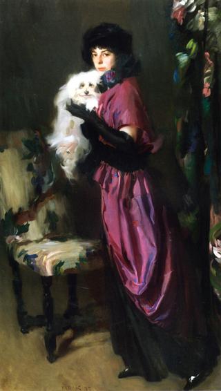 Elegant Woman with Her Dog