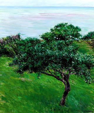 Apple Trees on edge of Sea, Trouville